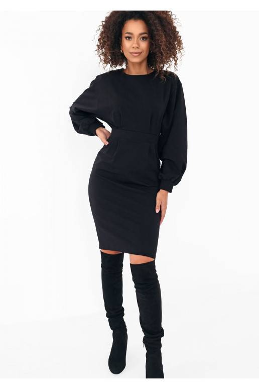 Malva -  juodos spalvos Midi ilgio suknelė