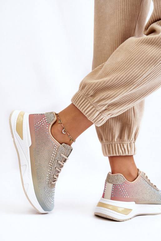   Sneakers modelio batai su tviskančiomis akutėmis įvairių spalvų Raiden