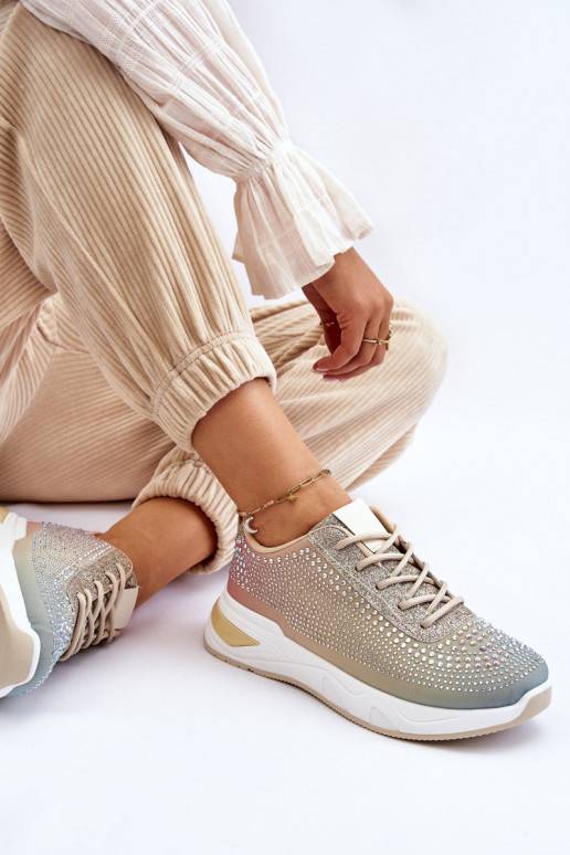   Sneakers modelio batai su tviskančiomis akutėmis įvairių spalvų Raiden