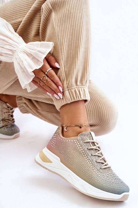   Sneakers modelio batai su tviskančiomis akutėmis įvairių spalvų Raiden