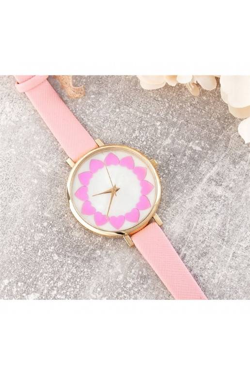 Laikrodis su širdelėmis Z230R rožinės spalvos