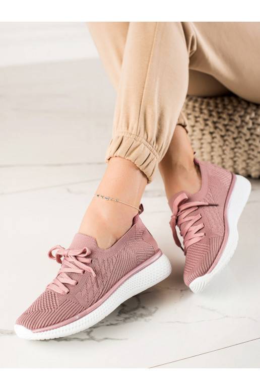 rožinės spalvos sportiniai batai  Shelovet su raištukais