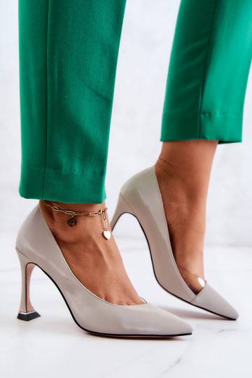 Madingos   aukštakulniai bateliai pilkos spalvos Tamira 2