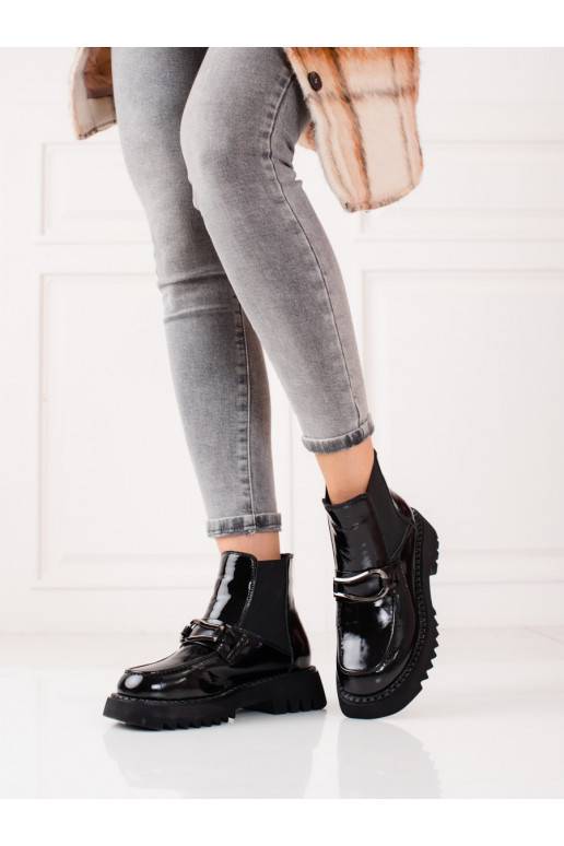    moteriški batai su platforma Shelovet juodos spalvos