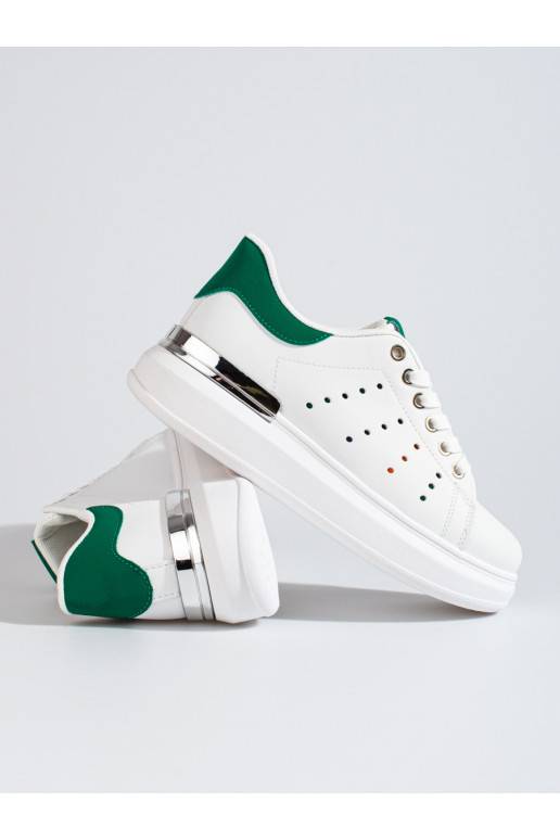 baltos spalvos sportiniai batai Sneakers modelio batai su masyviu kulnu Shelovet