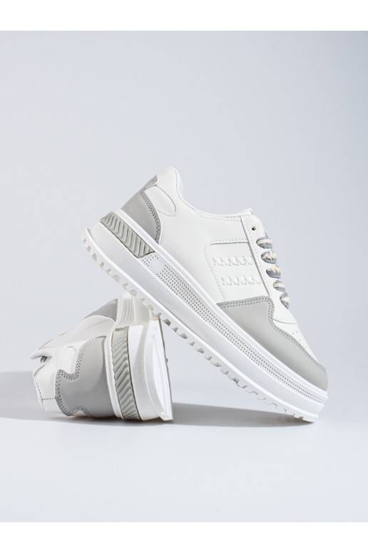   obuwie  Sneakers modelio batai su aukšta platforma Shelovet baltos spalvos-pilkos spalvos