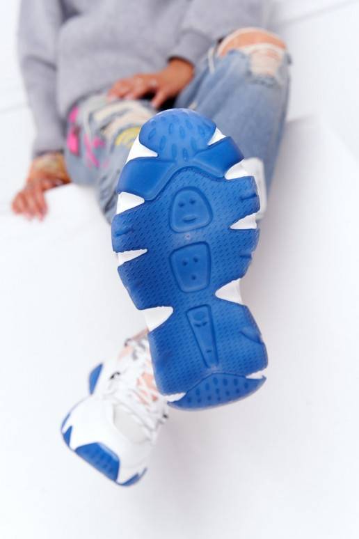 Sportinio stiliaus batai su plačiais padais GOE HH2N4034 Baltos-rožinės spalvos