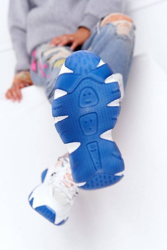 Sportinio stiliaus batai su plačiais padais GOE HH2N4034 Baltos-rožinės spalvos