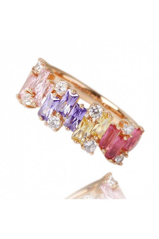 Žiedas iš nerūdijančio plieno dengtas 14k auksu PST845