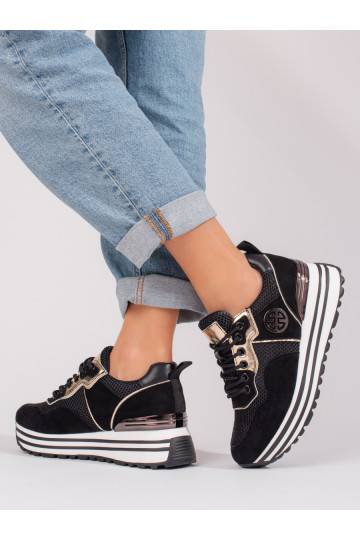 Moteriški laisvalaikio batai su raištukais Potocki juodos spalvos 2