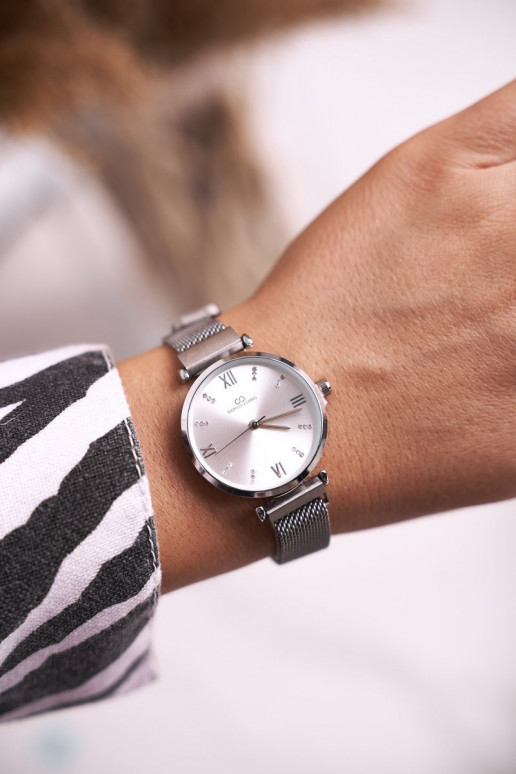 Klasikinis moteriškas laikrodis Giorgio&Dario sidabro spalvos Daniela