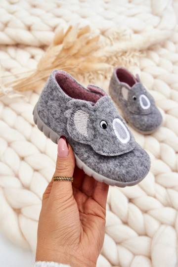 Vaikiškos šlepetės Befado Koala pilkos spalvos 2