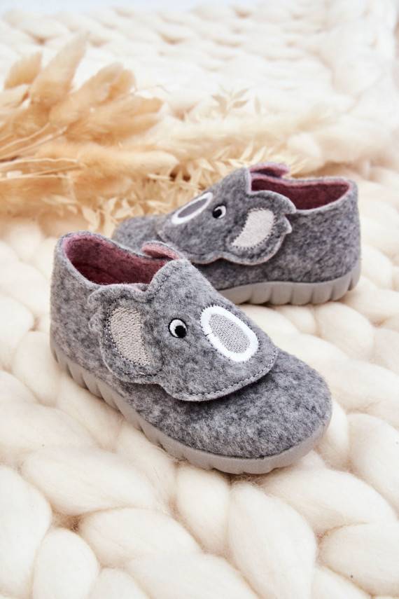 Vaikiškos šlepetės Befado Koala pilkos spalvos