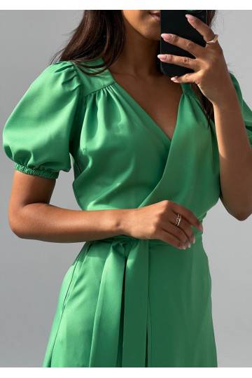 Selma - žalios spalvos MIDI ilgio suknelė