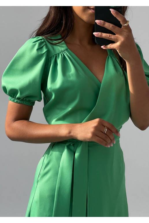 Selma - žalios spalvos MIDI ilgio suknelė