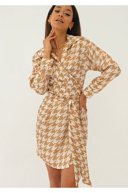 Suzie - languota suknelė smėlio spalvos