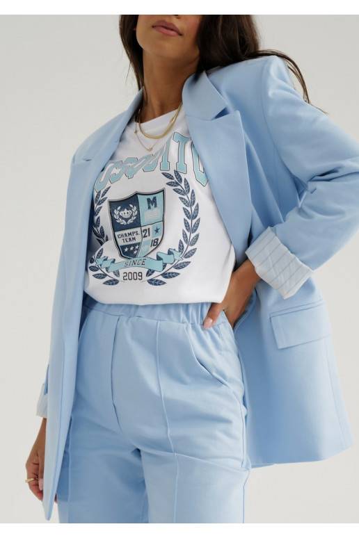 Zura - Oversize stiliaus švarkas žydros spalvos