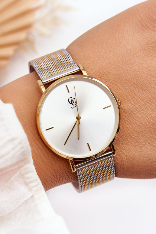 Moteriškas laikrodis GG Luxe pilkos-aukso spalvos Fiber