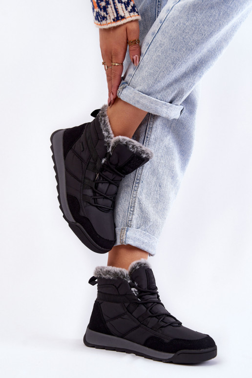   pašiltinti sniego batai Cross Jeans KK2R4016C juodos spalvos