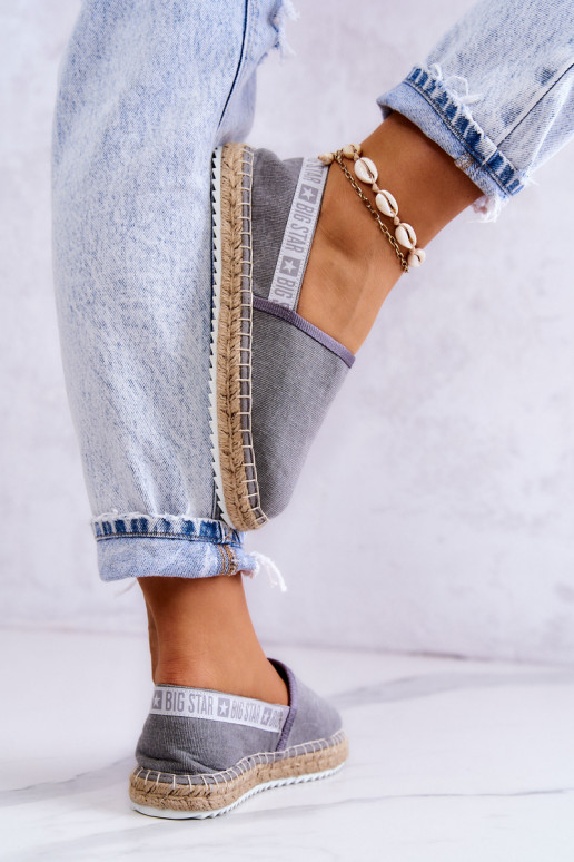 medžiaginės espadrilės Įsispiriamo modelio Big Star JJ274876 pilkos spalvos