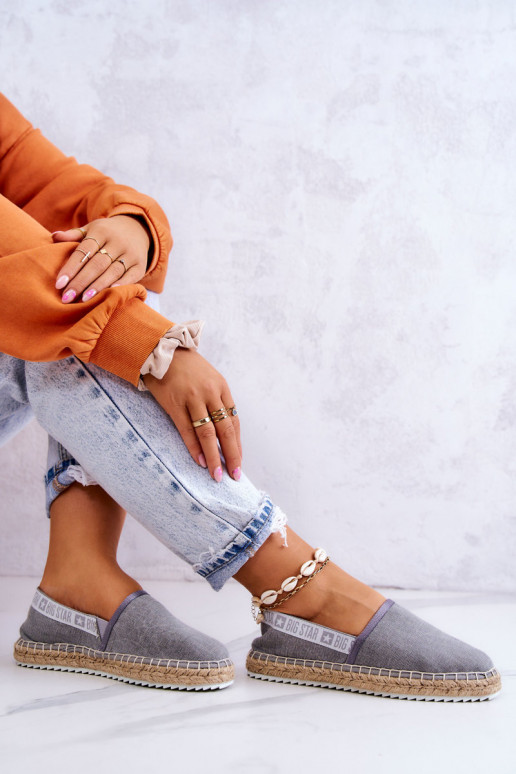 medžiaginės espadrilės Įsispiriamo modelio Big Star JJ274876 pilkos spalvos